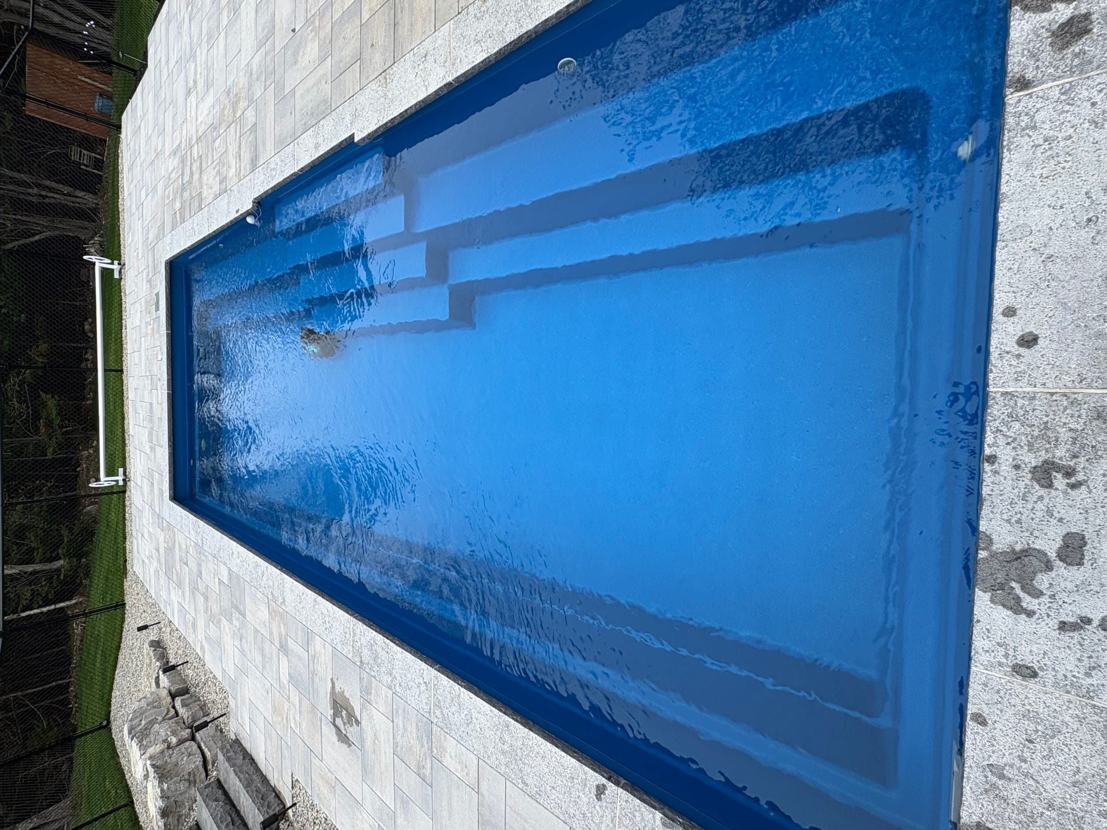Modern fiberglass pool detail
